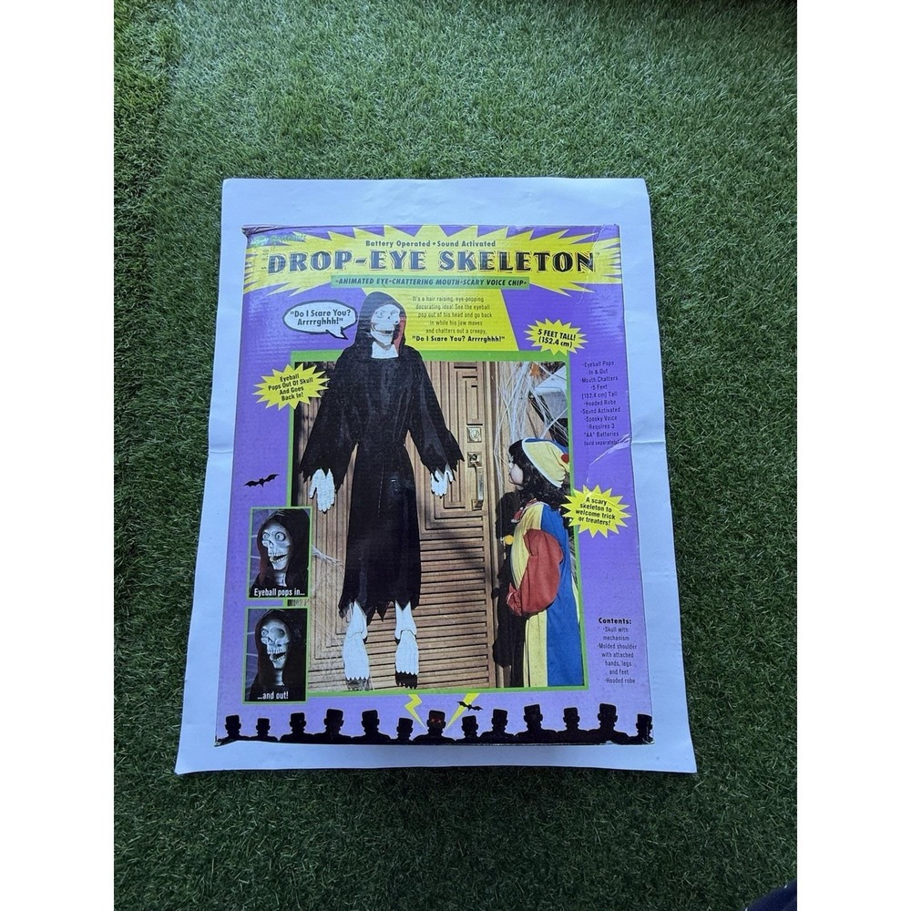 Vintage Fun World 6FT Scream Ghostface GHOUL Halloween Decoration LED 1996